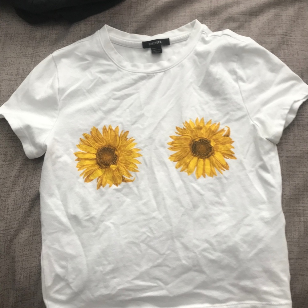Sunflower boob babydoll crop top